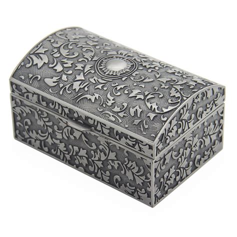 vintage metal tin trinket box|trinket box with trinkets inside.